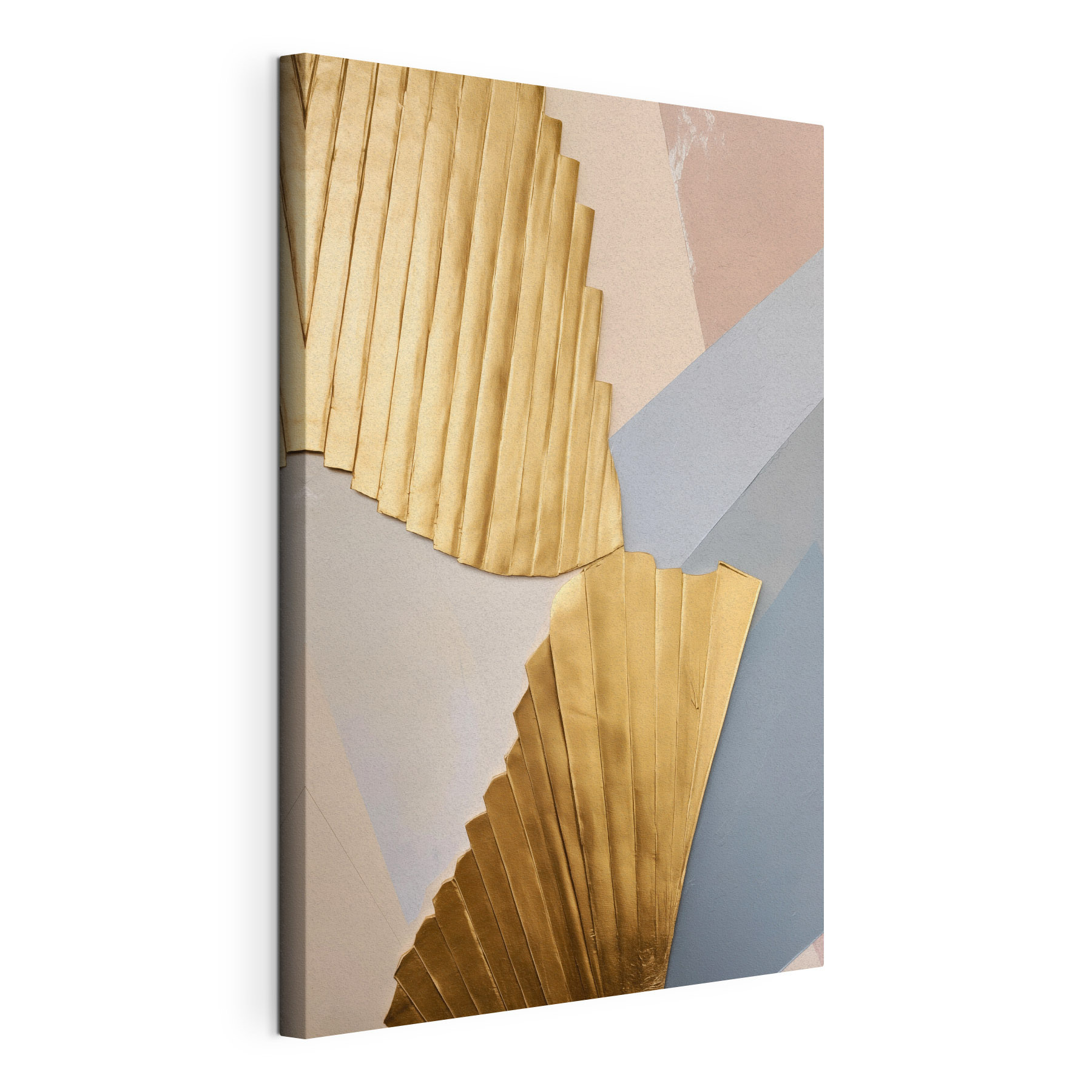 Elegant fan-shaped design with soft colors