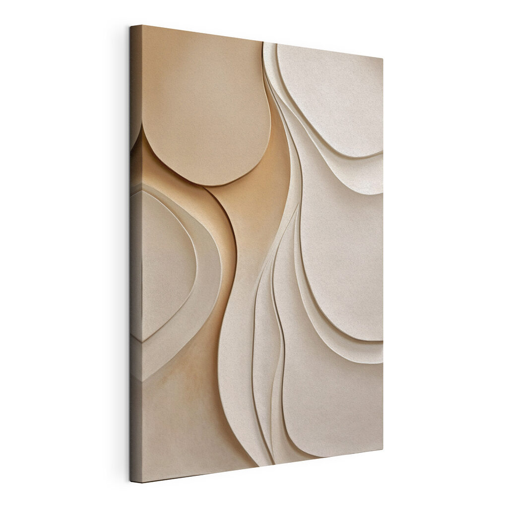 White and tan wall art