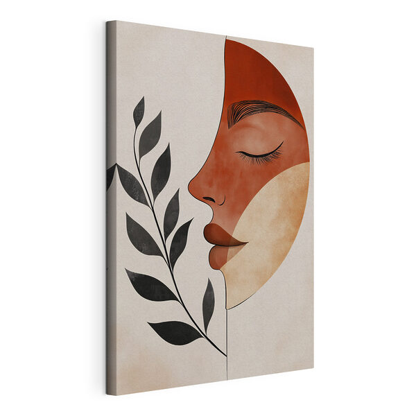Face and leaf drawing