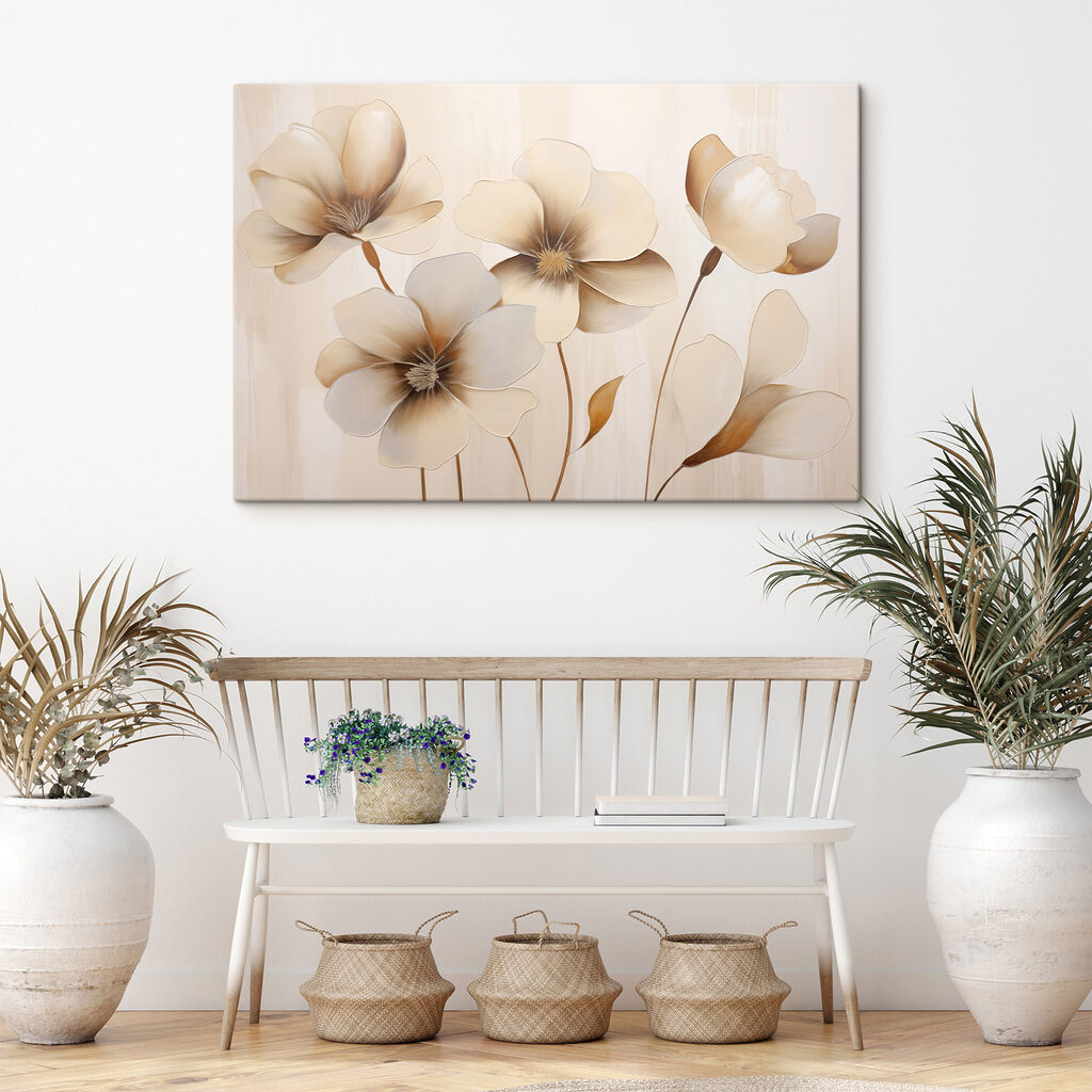 Elegant floral artwork in soft tones