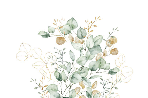 Watercolor painting of leaves