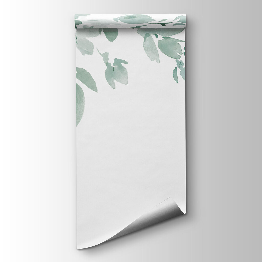 Painting of a tree branch with white flowers