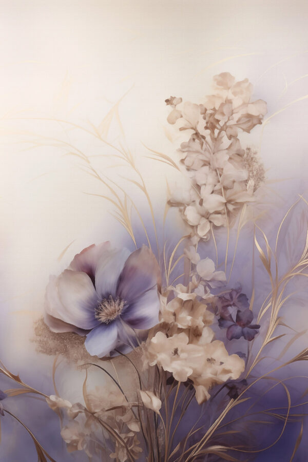 Painting of flowers on a white background