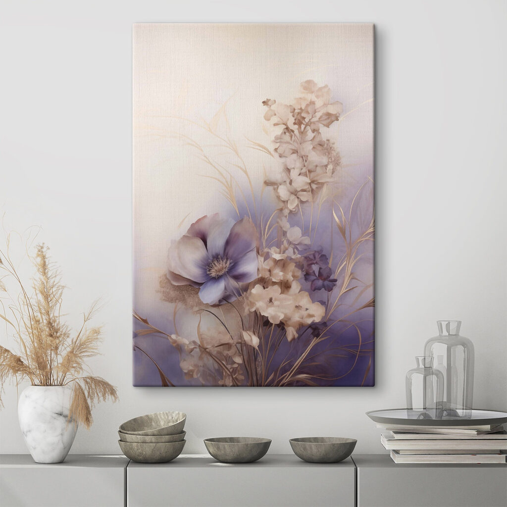 Painting of flowers on a white background