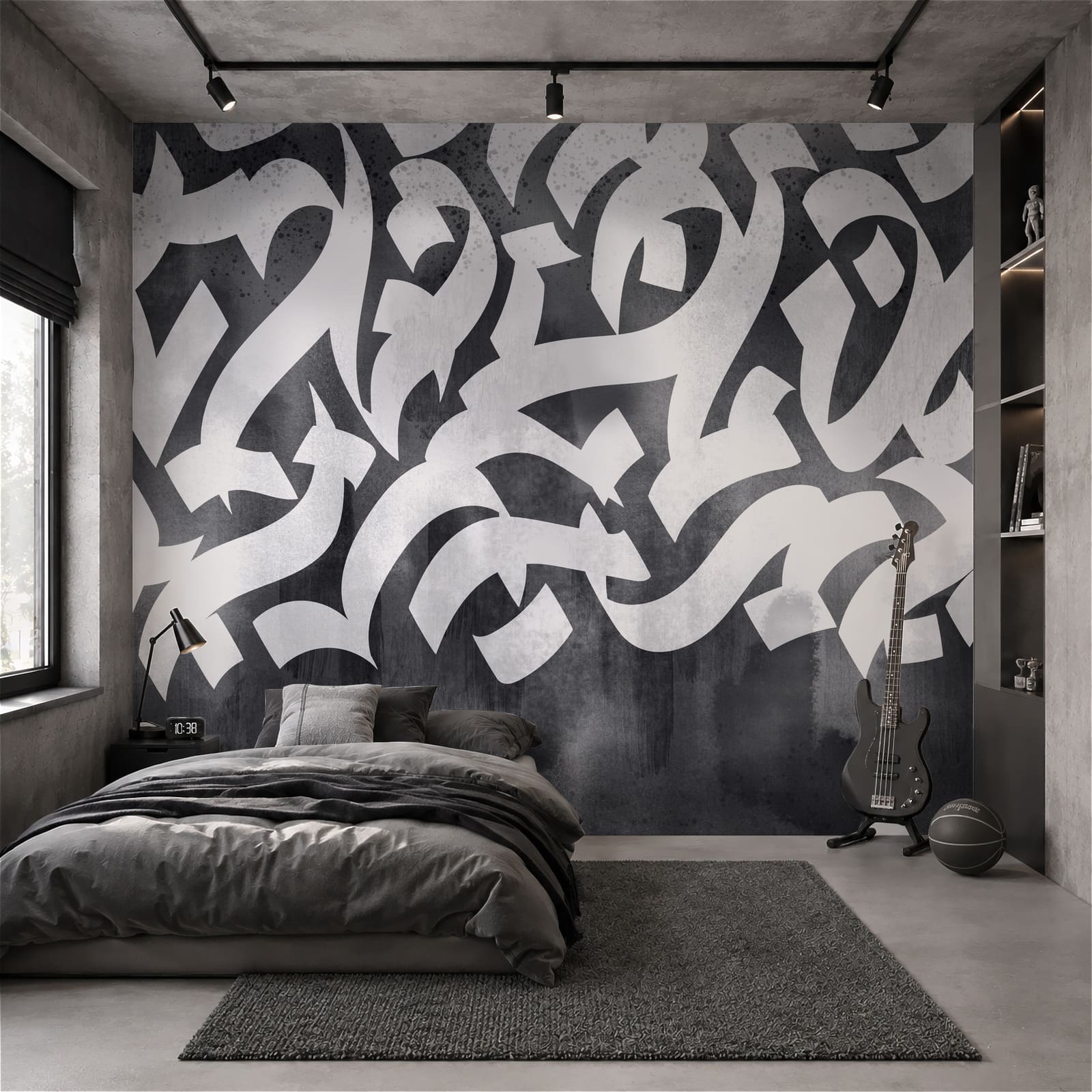 Fehér és fekete graffitik