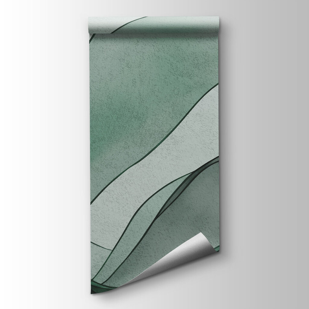 Green wavy lines on a white background Green wavy lines on a white background