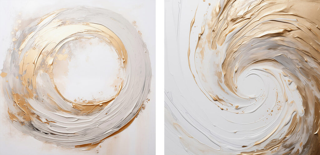 Dynamic swirls of creamy color