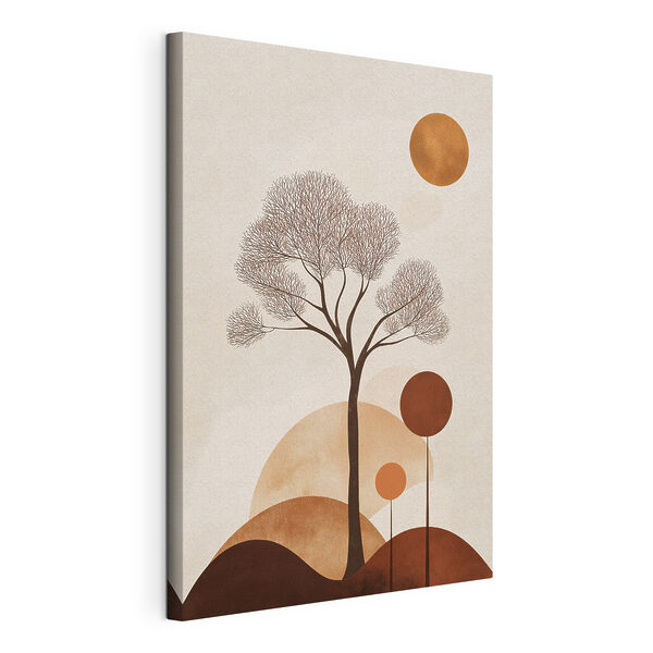 Tree with brown circles and a white background Tree with brown circles and a white background