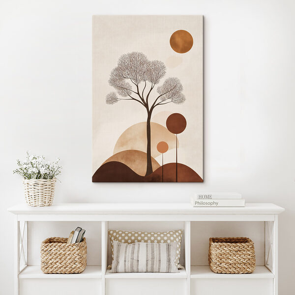 Tree with brown circles and a white background Tree with brown circles and a white background