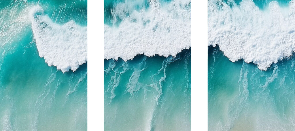 Waves dancing on turquoise waters