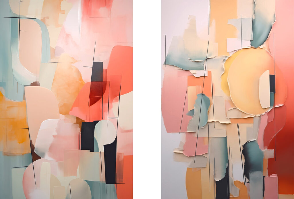 Collage of different colors of paper