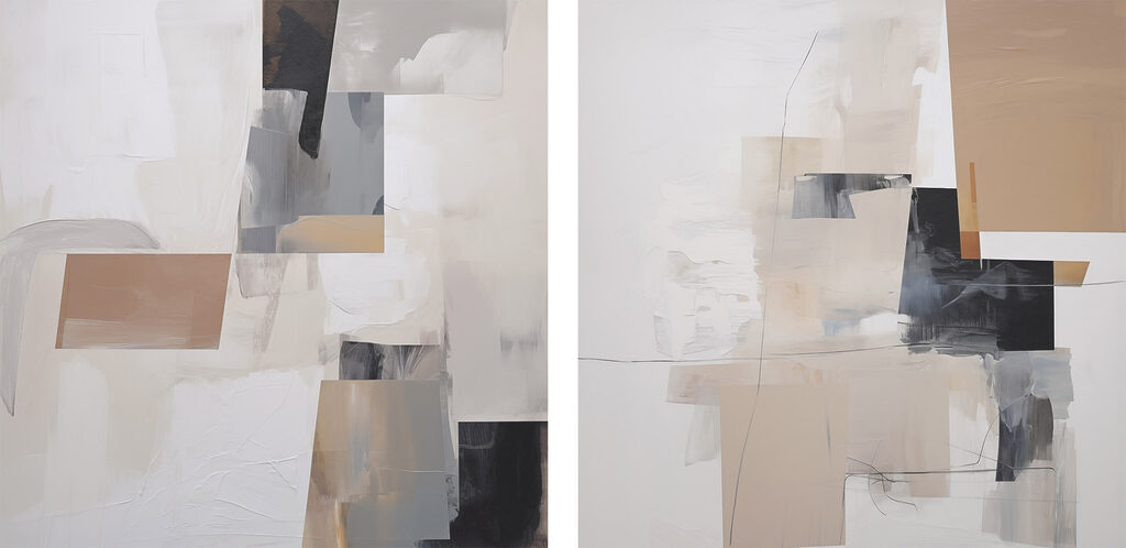 Painting of different shades of gray and black Painting of different shades of gray and black