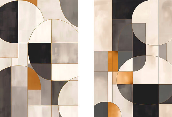 Abstract geometric design in soft tones