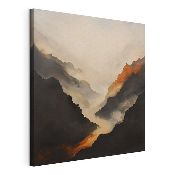 Mountain range with smoke