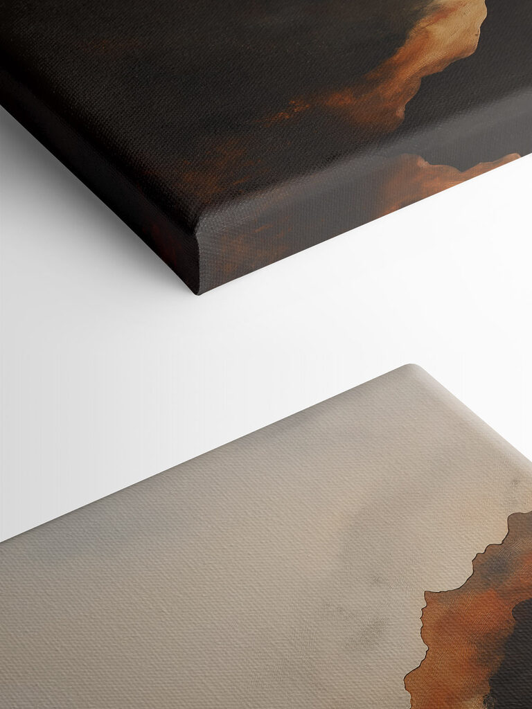 Mountain range with smoke