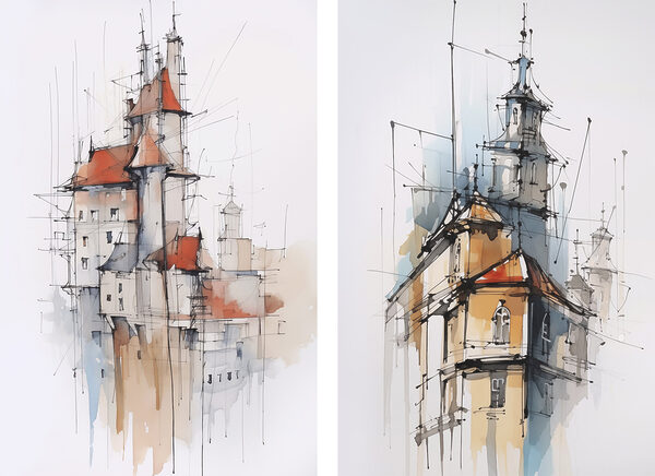 Painting of a castle Painting of a castle