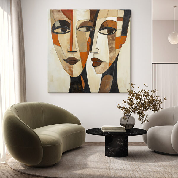 Painting of two faces