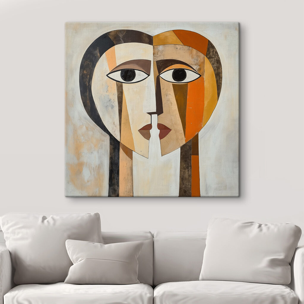 Painting of a face and heart