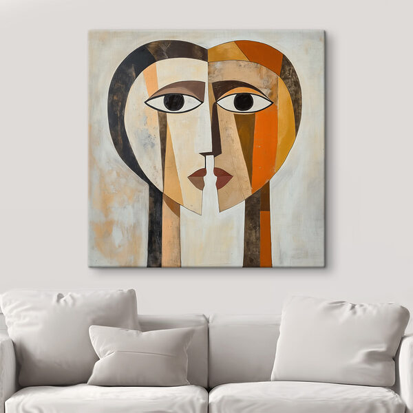 Painting of a face and heart