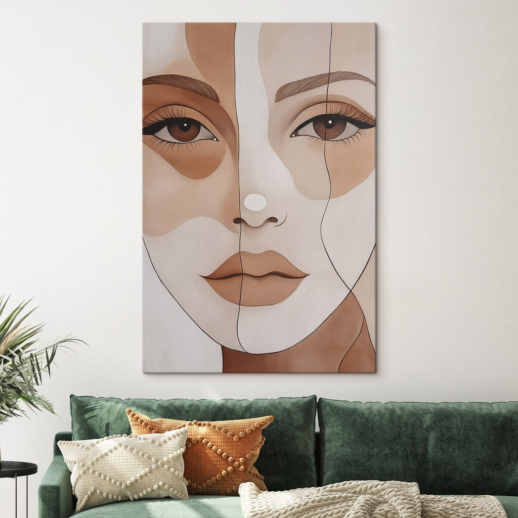 - Artistic representation of a unique face - Artistic representation of a unique face