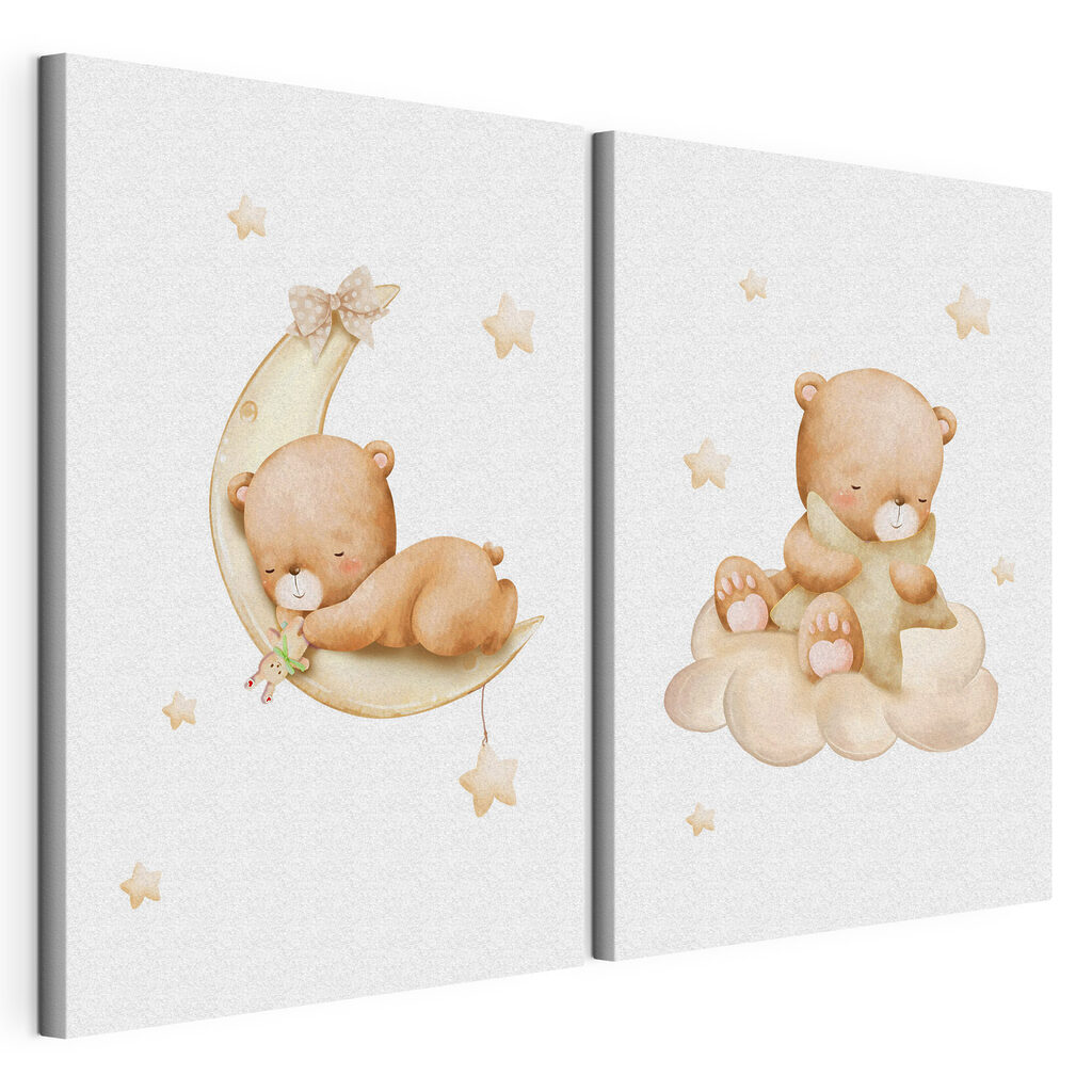 Teddy bear in a box with balloons