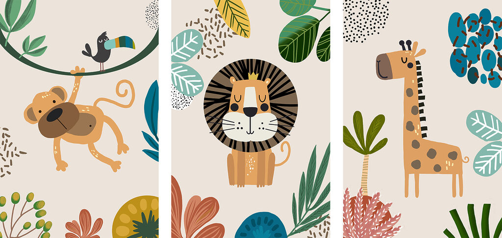 Lion with a crown and leaves