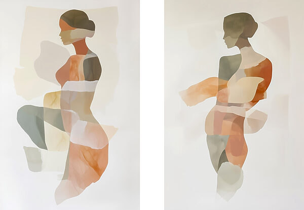 Woman's body with different colors