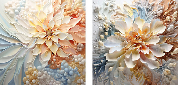 Elegant floral designs in soft hues