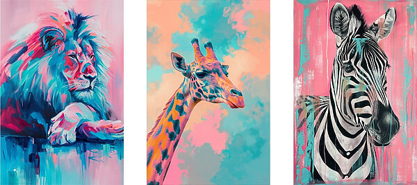 Collage of a giraffe