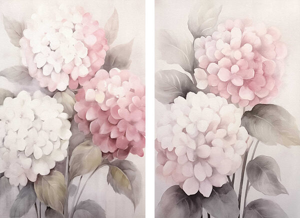 Painting of flowers on a white background