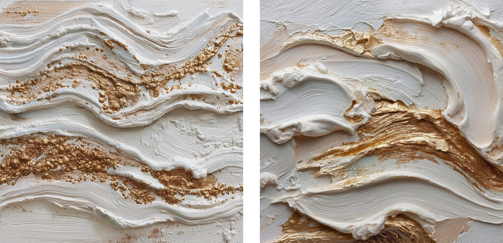 Textured waves of cream and color Textured waves of cream and color