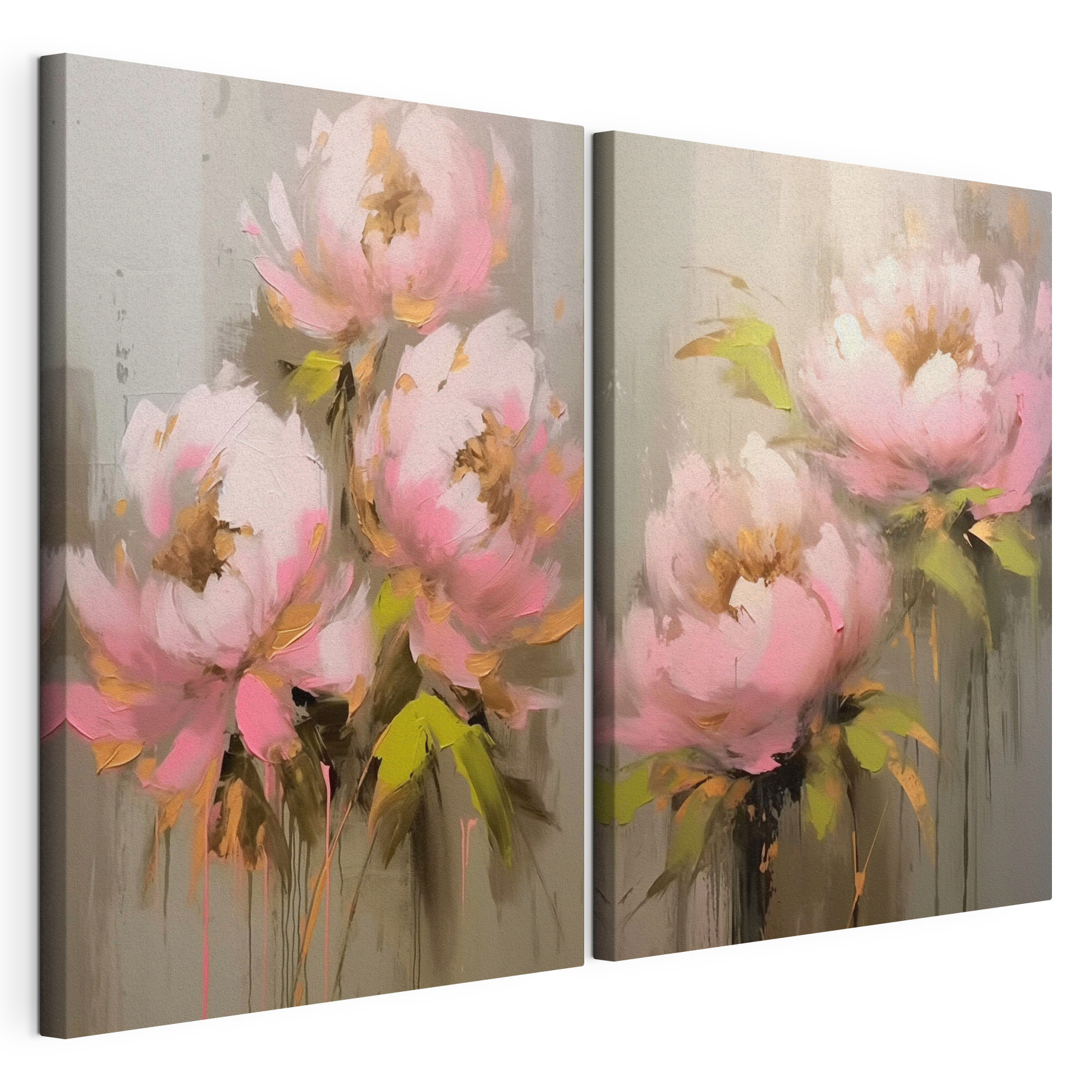 Painting of flowers on a grey background