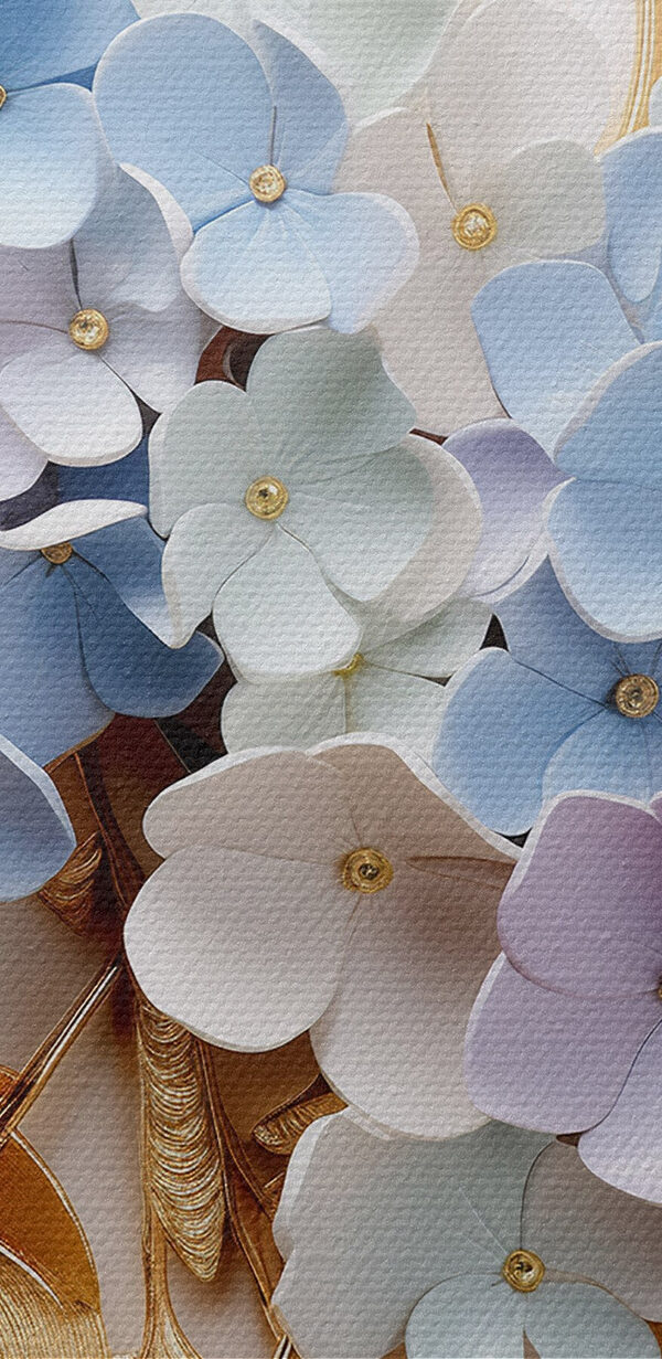Collage of flowers on a wall