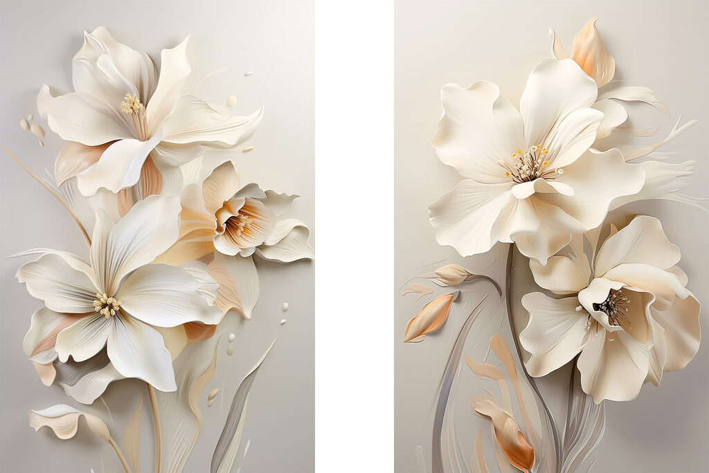 Blossoms in soft, calming hues