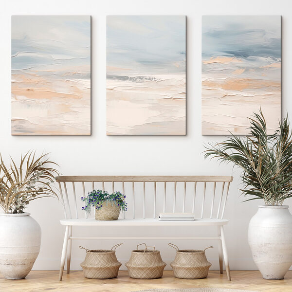 Group of paintings of a beach