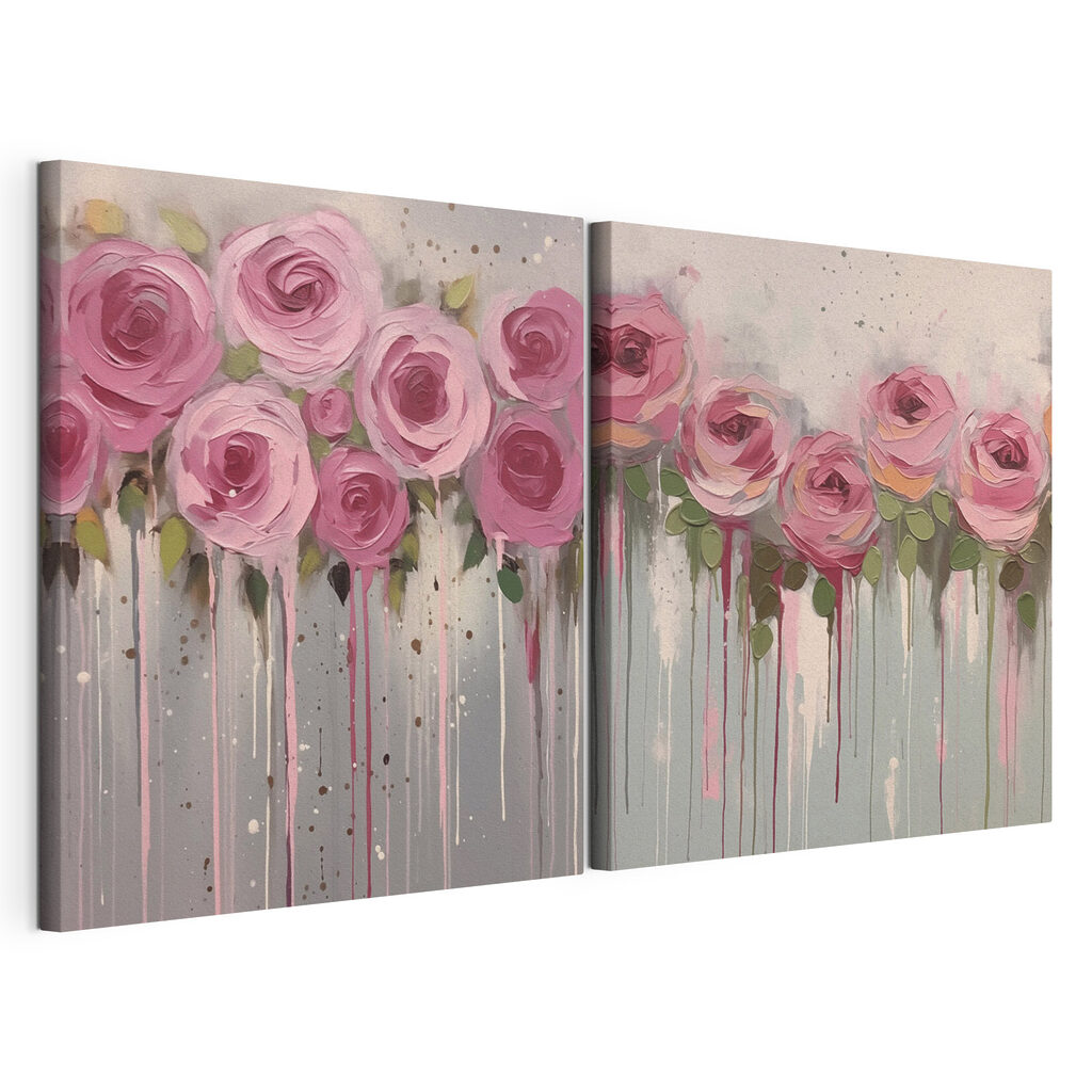 Painting of pink flowers