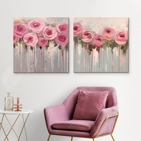 Painting of pink flowers