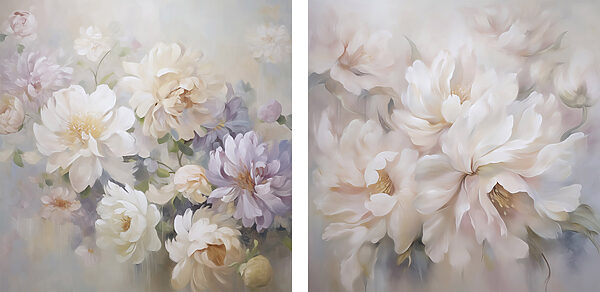 Painting of flowers on canvas Painting of flowers on canvas