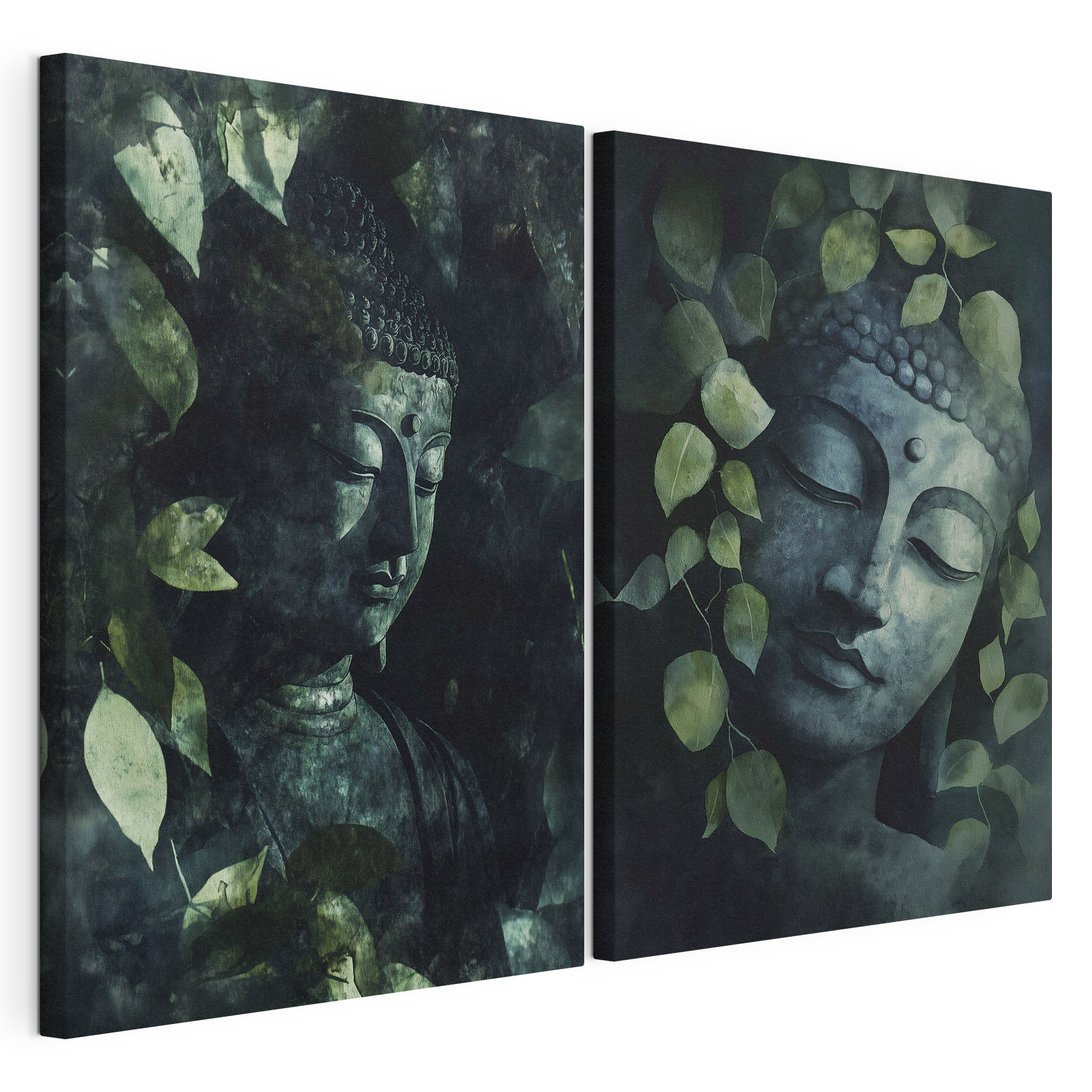 Serene Buddha amidst lush foliage