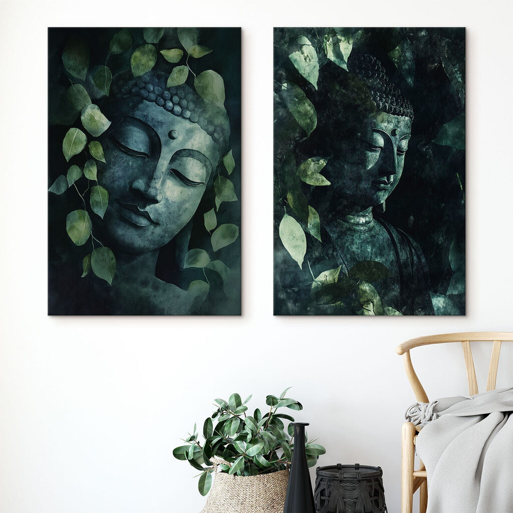 Serene Buddha amidst lush foliage