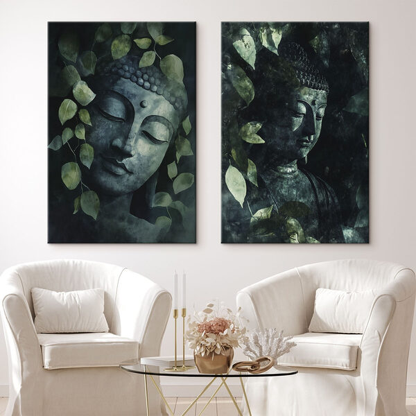 Serene Buddha amidst lush foliage