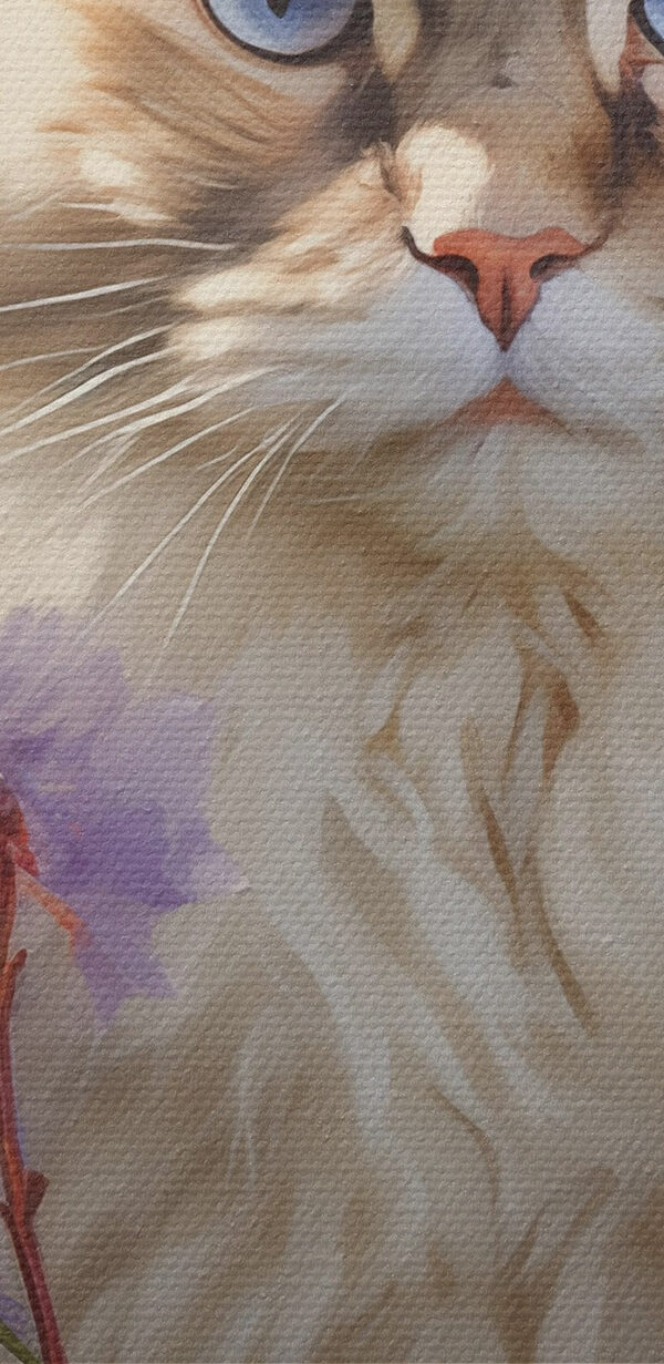 Cat in a field of flowers