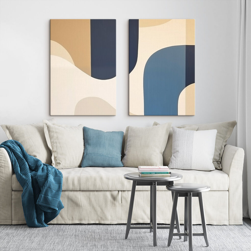 Abstract shapes in calming colors