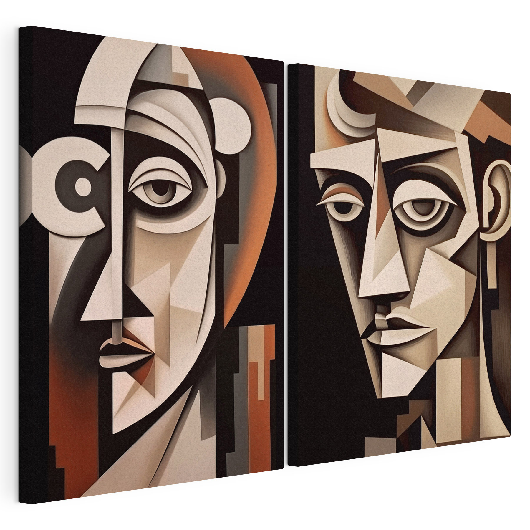 Couple of paintings of a man and woman