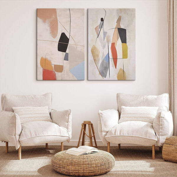 Collage of art on a wall