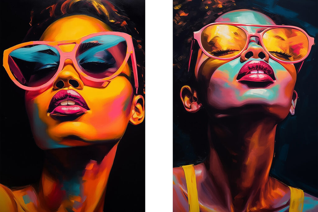 Woman with pink sunglasses