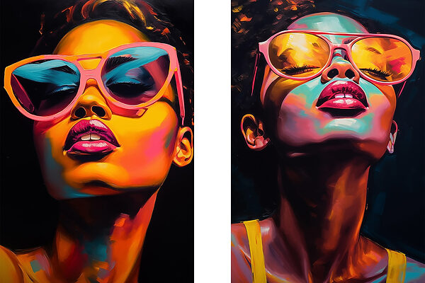 Woman with pink sunglasses