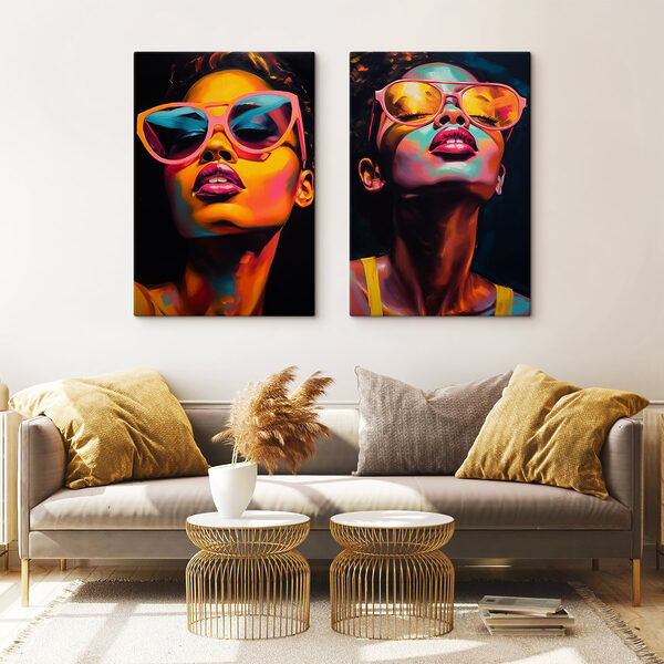 Woman with pink sunglasses