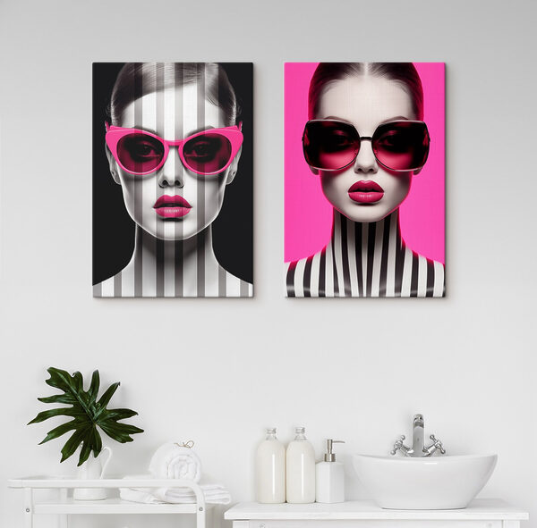 Woman with pink sunglasses