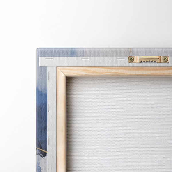 Two paintings of blue and white